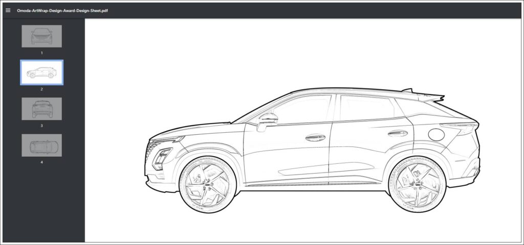 Chery OMODA 5 contest design sheet