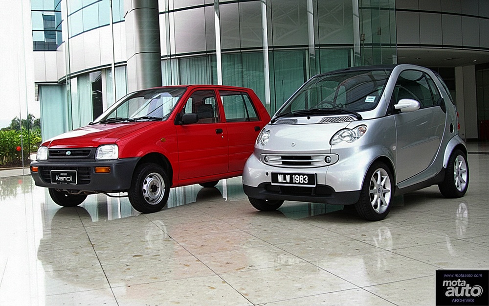 smart fortwo [2004] and Perodua Kancil [1995]